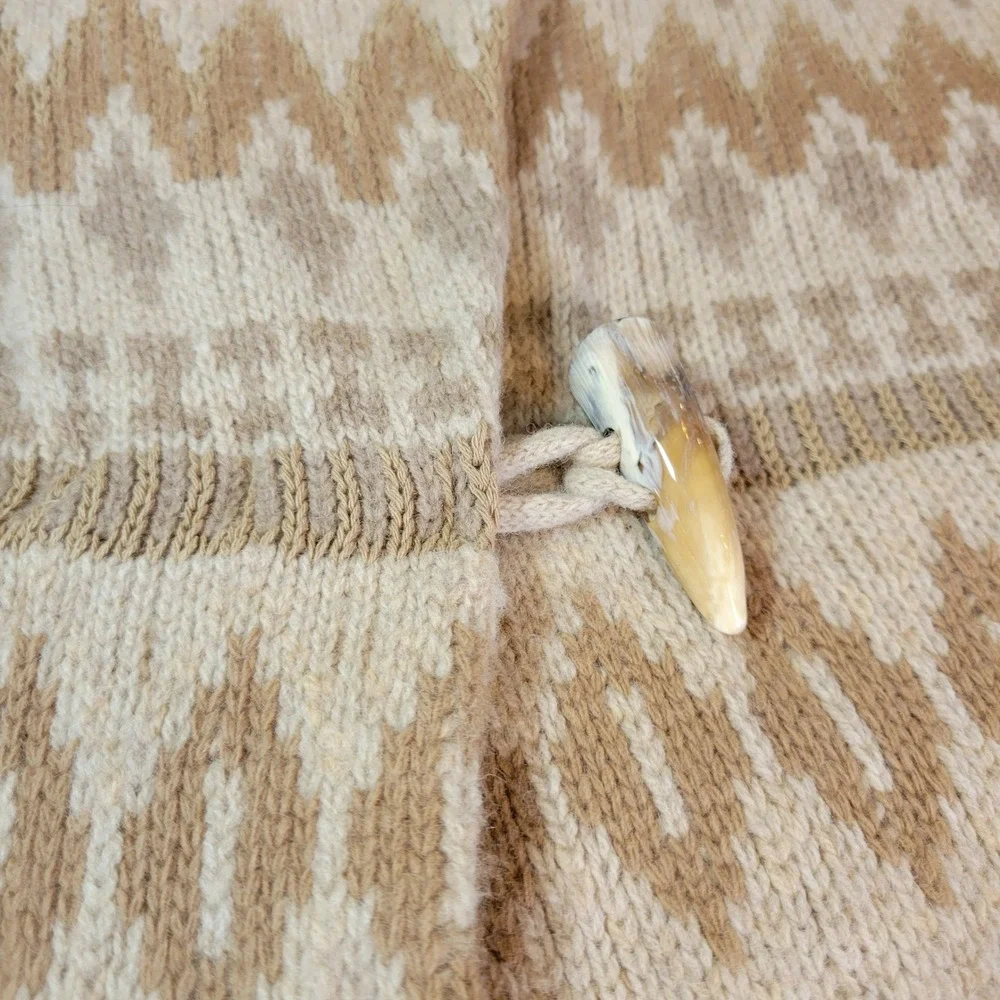 Lauren Ralph Lauren Southwest Toggle Shawl Collar Cardigan Lambswool Silk XL